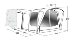 Outwell Newburg 240 Air Low Drive Away Awning -Outwell Store 111245 newburg 240 air drawing perspective2