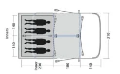 Outwell Springville 4SA Tent (2023) -Outwell Store 111275 springville 4sa drawing floorplan3