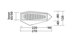 Robens Arrow Head 1 Tent (2023) 15 Robens Arrow Head 1 Tent (2023) -Outwell Store 130272 arrow head drawing floorplan3 1