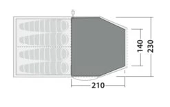 Robens Double Dreamer 4 Fleece Carpet (210*220) -Outwell Store 190062 fleece carpet double dreamer 4 drawing floorplan2