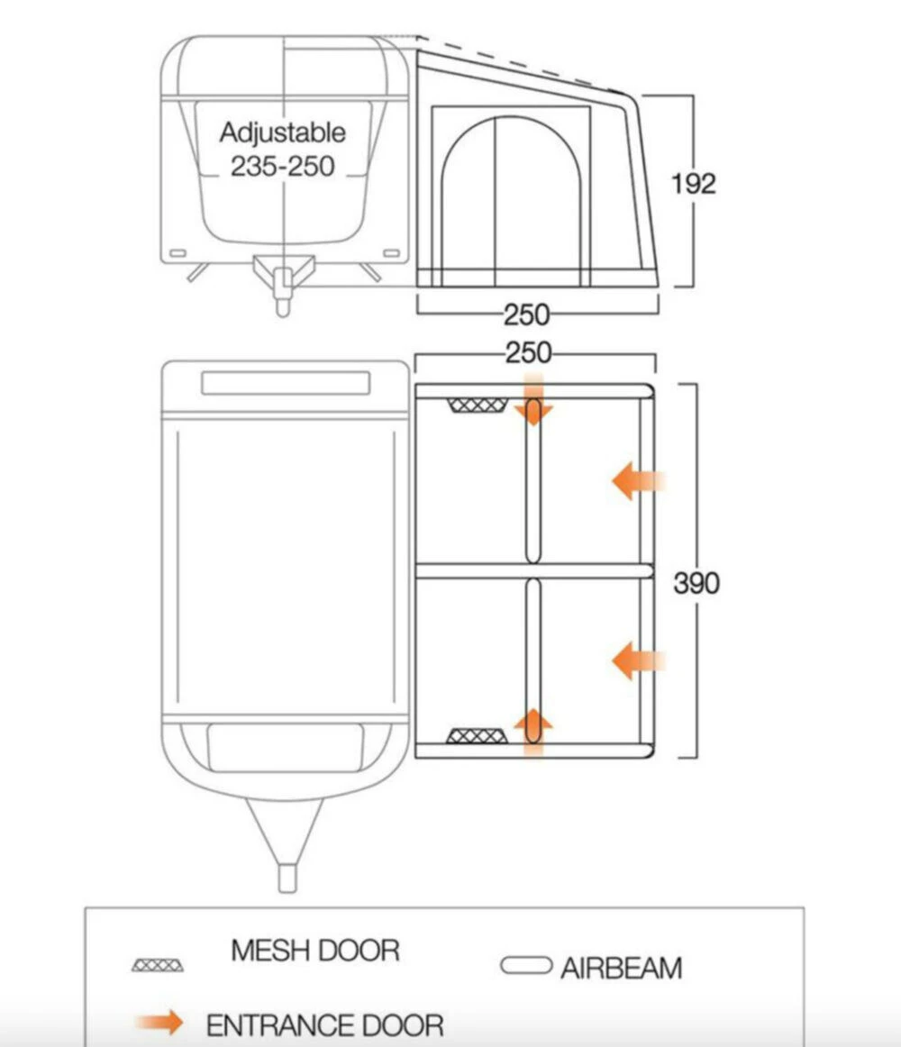 Vango Airbeam Vango Balletto Air 390 Elements Shield Caravan Awning (2023) 4 Vango Airbeam Vango Balletto Air 390 Elements Shield Caravan Awning (2023) - Image 4