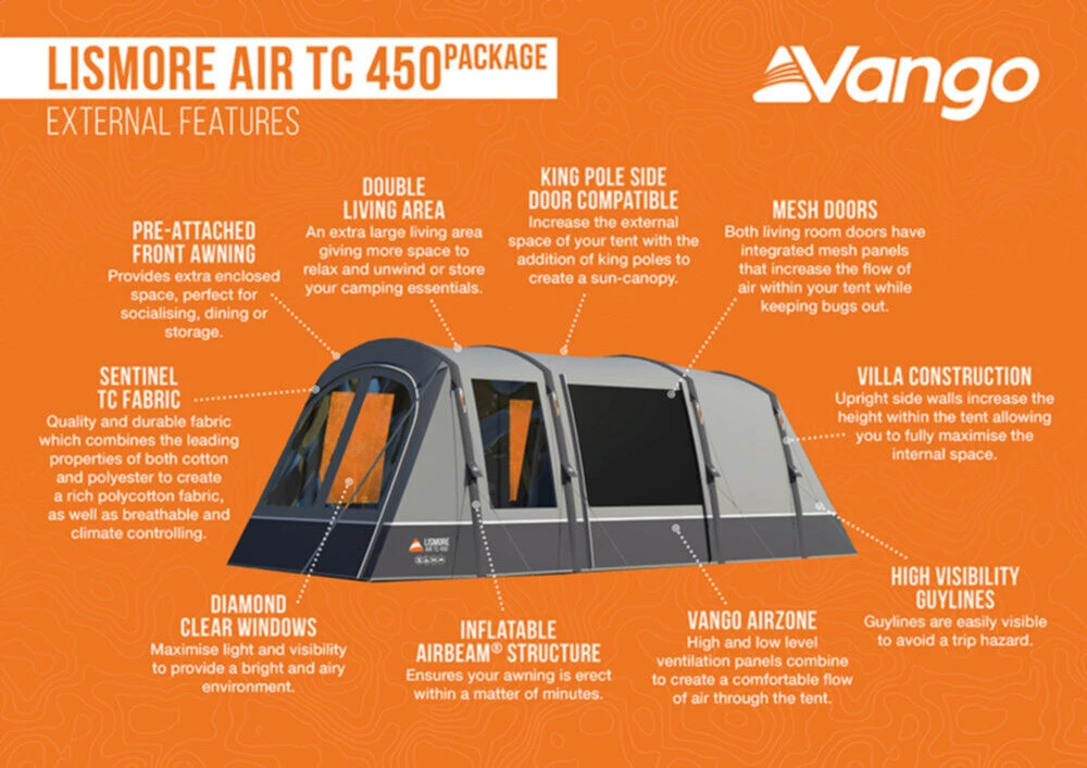 Vango Airbeam Vango Lismore Air TC 450 Tent Package (2023) 3 Vango Airbeam Vango Lismore Air TC 450 Tent Package (2023) - Image 3