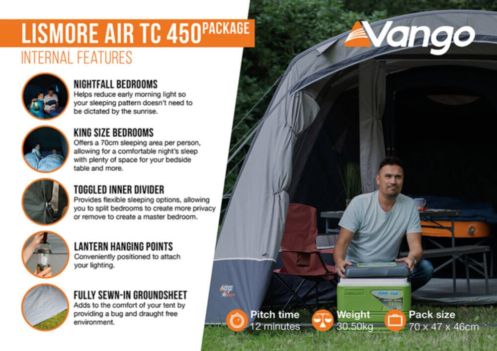 Vango Airbeam Vango Lismore Air TC 450 Tent Package (2023) 4 Vango Airbeam Vango Lismore Air TC 450 Tent Package (2023) - Image 4