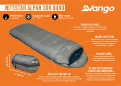 Vango Nitestar Alpha 300 Quad Sleeping Bag (FOG) 8 Vango Nitestar Alpha 300 Quad Sleeping Bag (FOG) -Outwell Store nitestar 300 infographic