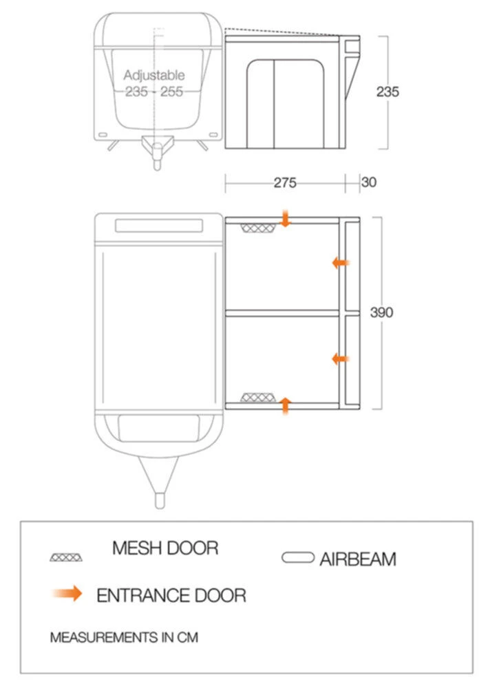 Vango Airbeam Vango Riviera Air 390 Elements ProShield Caravan Awning (2023) 2 Vango Airbeam Vango Riviera Air 390 Elements ProShield Caravan Awning (2023) - Image 2