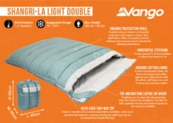 Vango Shangri-La Light Double Sleeping Bag (2023) -Outwell Store shangri la light double infographic 1