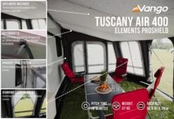 Vango Airbeam Vango Tuscany Air 400 Elements Proshield Caravan Awning (2023) 12 Vango Airbeam Vango Tuscany Air 400 Elements Proshield Caravan Awning (2023) -Outwell Store tuscany air 400 eps in