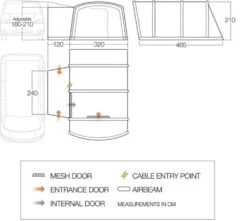 Vango Airbeam Vango Galli III Low Airaway Awning (2022) -Outwell Store vango 2019 awnings floorplan galli low