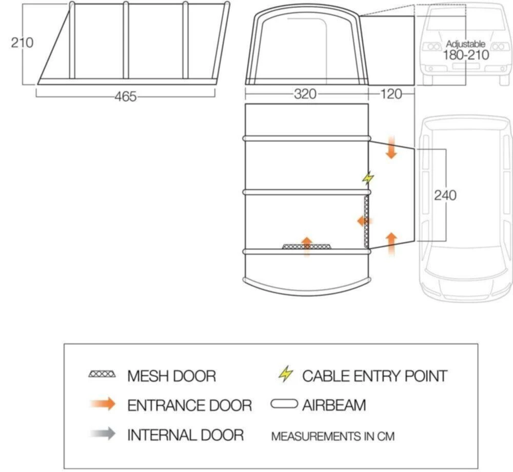 Vango Airbeam Vango Galli III RSV Low Awning 3 Vango Airbeam Vango Galli III RSV Low Awning - Image 3