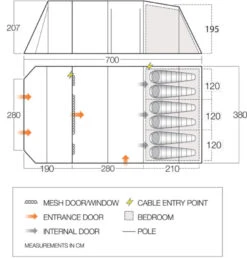 New Arrival -Outwell Store vango 2020 tents floorplan stargrove ii 600xl