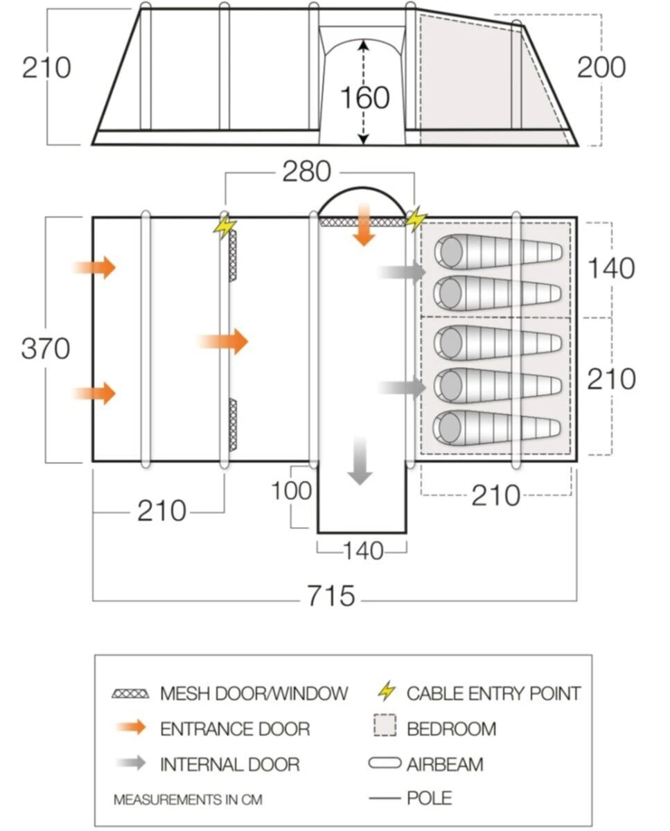 Vango Airbeam Vango Rome II Air 550XL Tent Package (2023) 4 Vango Airbeam Vango Rome II Air 550XL Tent Package (2023) - Image 4