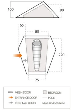 Vango Heddon 100 Tent (2022) -Outwell Store vango 2022 tents floorplan heddon 100 low res